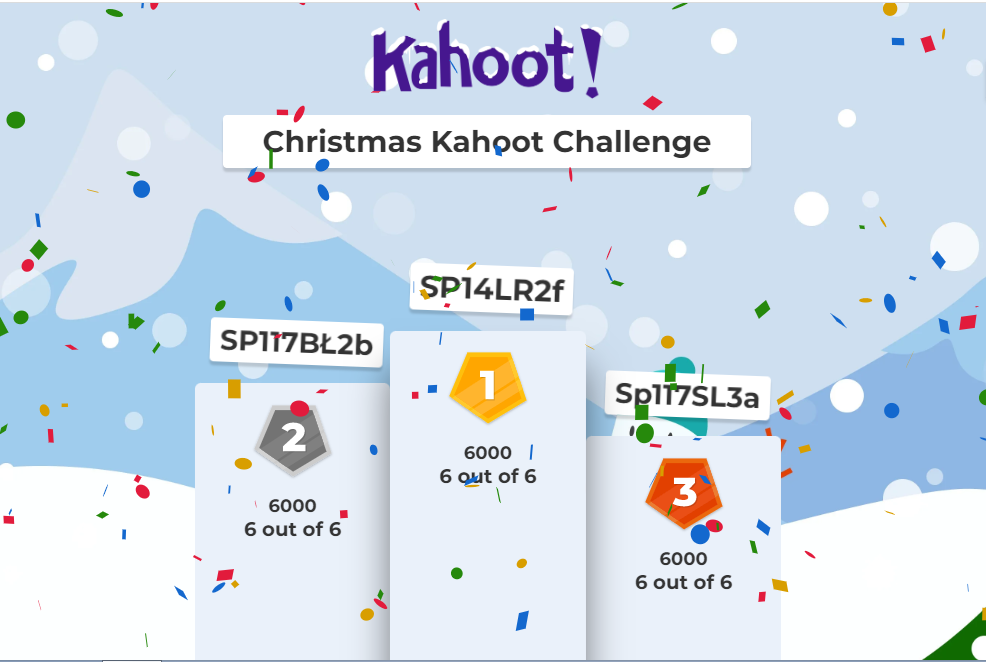 Międzyszkolny konkurs "Christmas Kahoot Challenge"